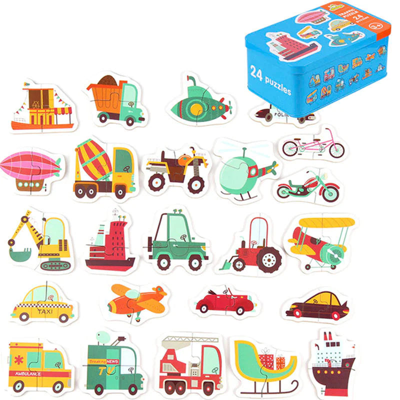 Kids Creative Tin Box Puzzle - Brightilo Educational & Fun Jigsaw Set