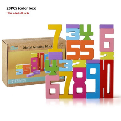 Wooden Digital Building Blocks - Brightilo Fun & Educational Learning Set