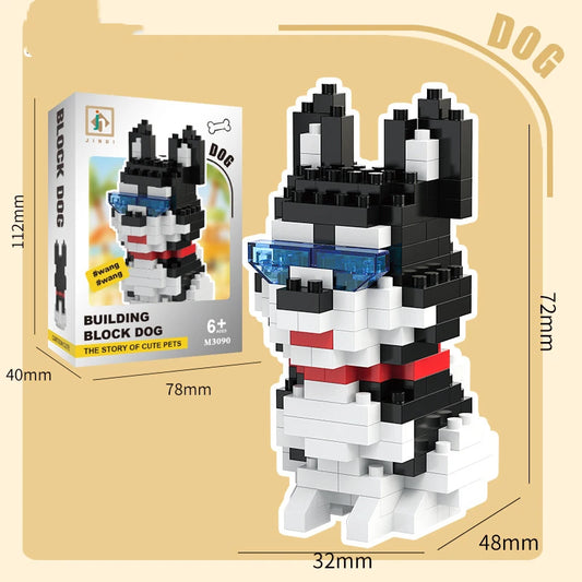 Teddy Husky Dog & Cat Building Blocks - Brightilo DIY Puzzle Assembly Toy for Kids