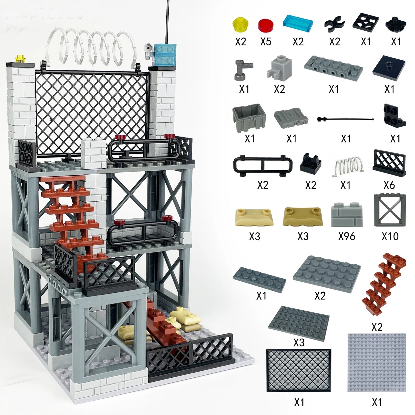 WW2 Army Command Post Building Blocks - Brightilo Military Soldiers Bunker & Sentry Tower Toy