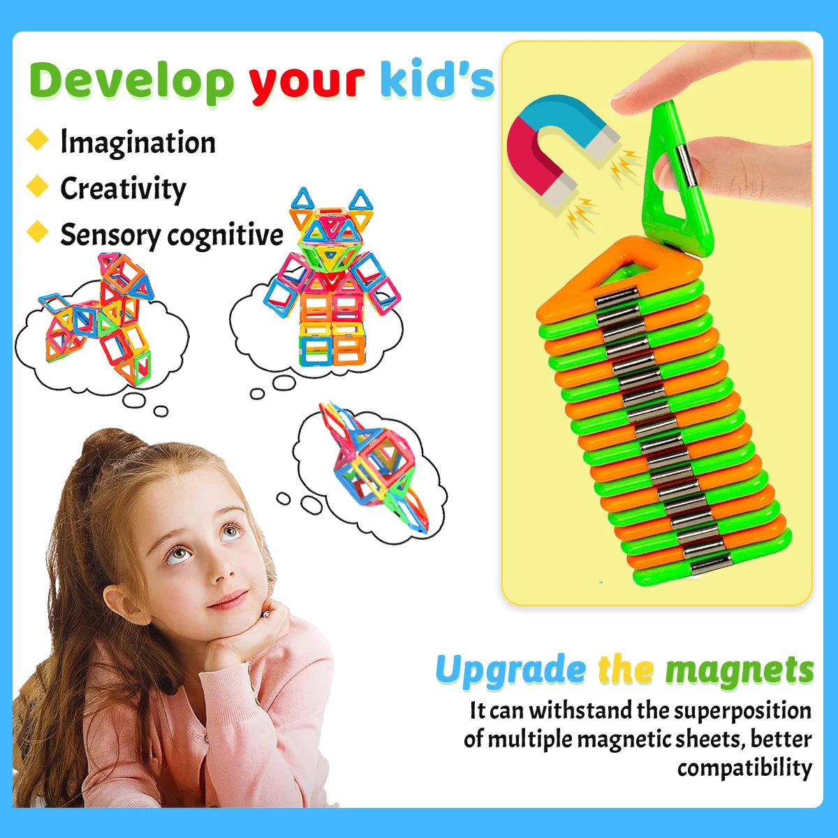 Magnetic Building Blocks Set - Brightilo Creative & Educational Toy for Kids