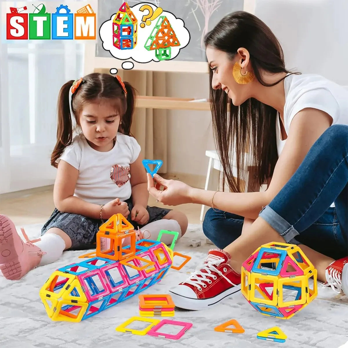 Magnetic Building Blocks Set - Brightilo Creative & Educational Toy for Kids