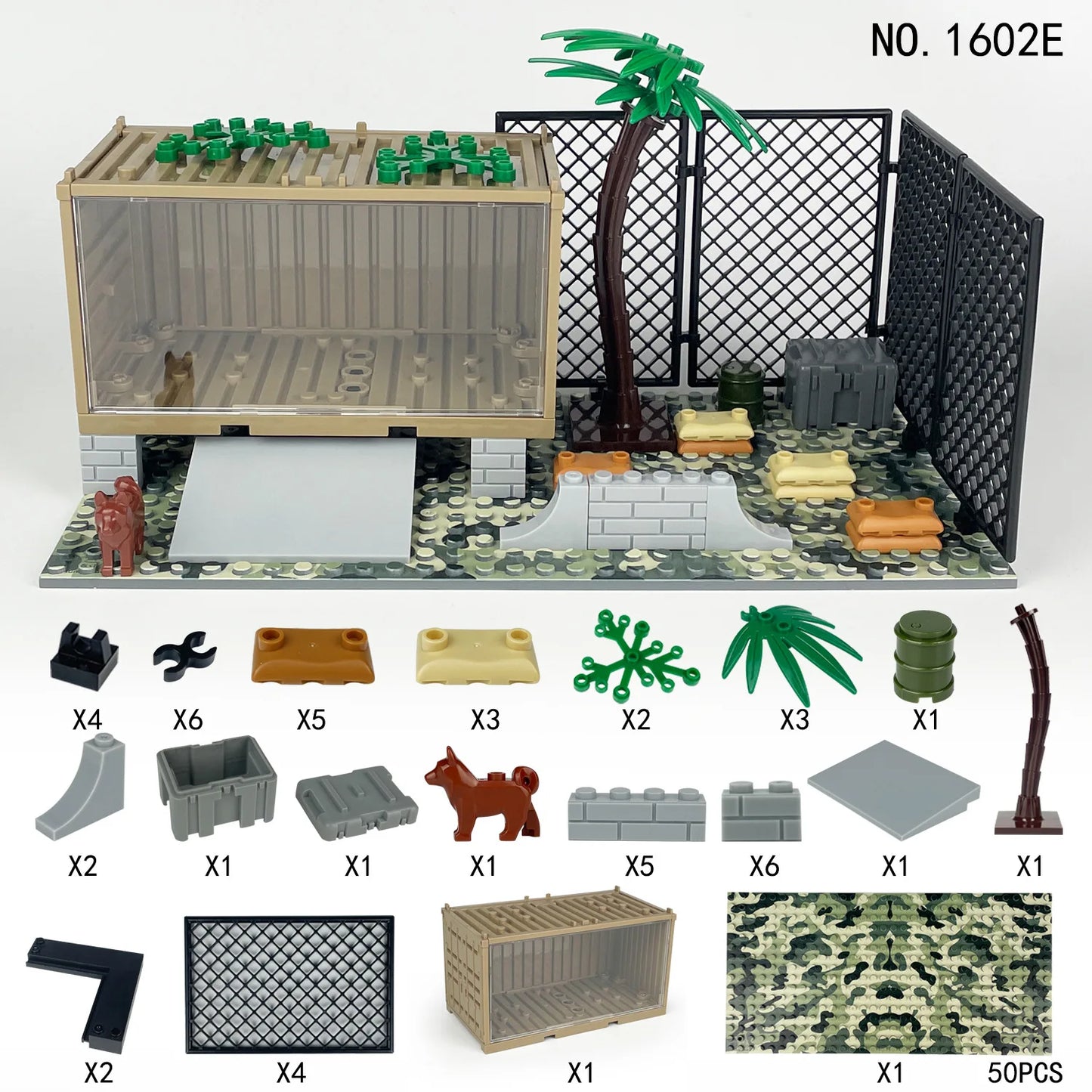 WW2 Army Command Post Building Blocks - Brightilo Military Soldiers Bunker & Sentry Tower Toy