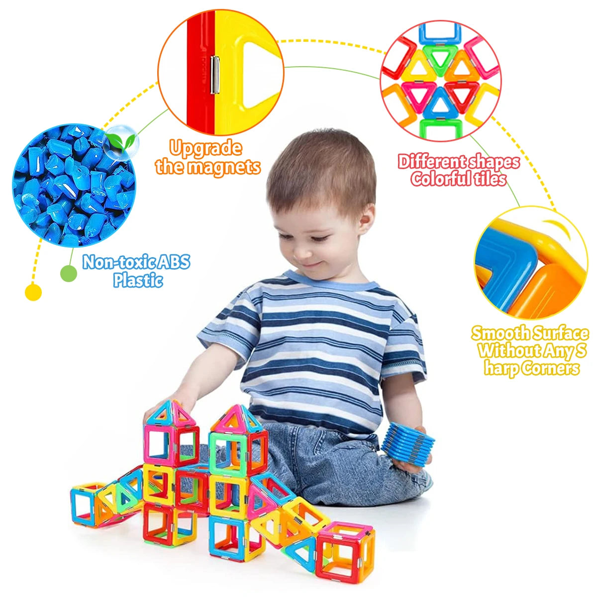 Magnetic Building Blocks Set - Brightilo Creative & Educational Toy for Kids