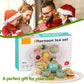 Wooden Tea Party Playset - Brightilo Pretend Kitchen Toy for Kids Role Play