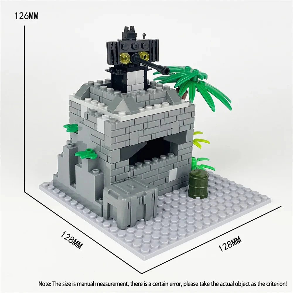 WW2 Army Command Post Building Blocks - Brightilo Military Soldiers Bunker & Sentry Tower Toy