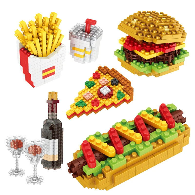 Mini Blocks Fast Food Set - Brightilo DIY Creative Building Toy for Kids & Adults