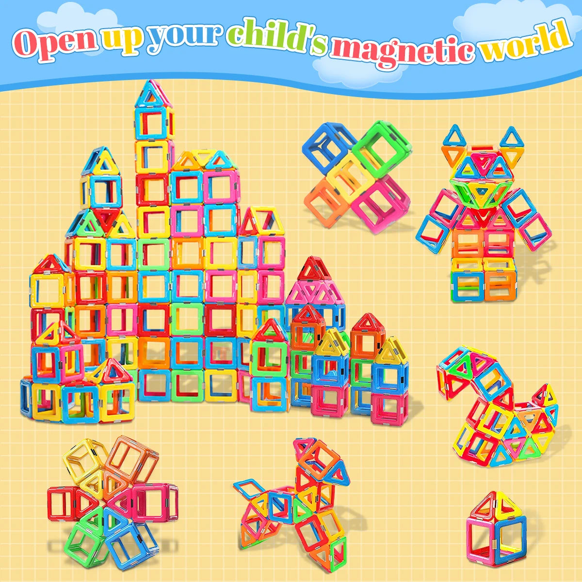 Magnetic Building Blocks Set - Brightilo Creative & Educational Toy for Kids