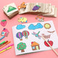 Wooden Painting Stencils Set - Brightilo Montessori DIY Art Kit for Kids