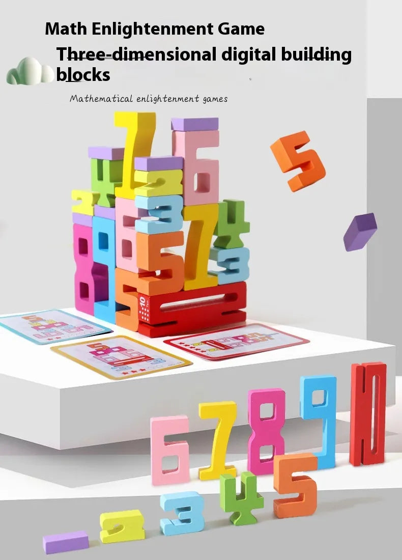 Wooden Digital Building Blocks - Brightilo Fun & Educational Learning Set