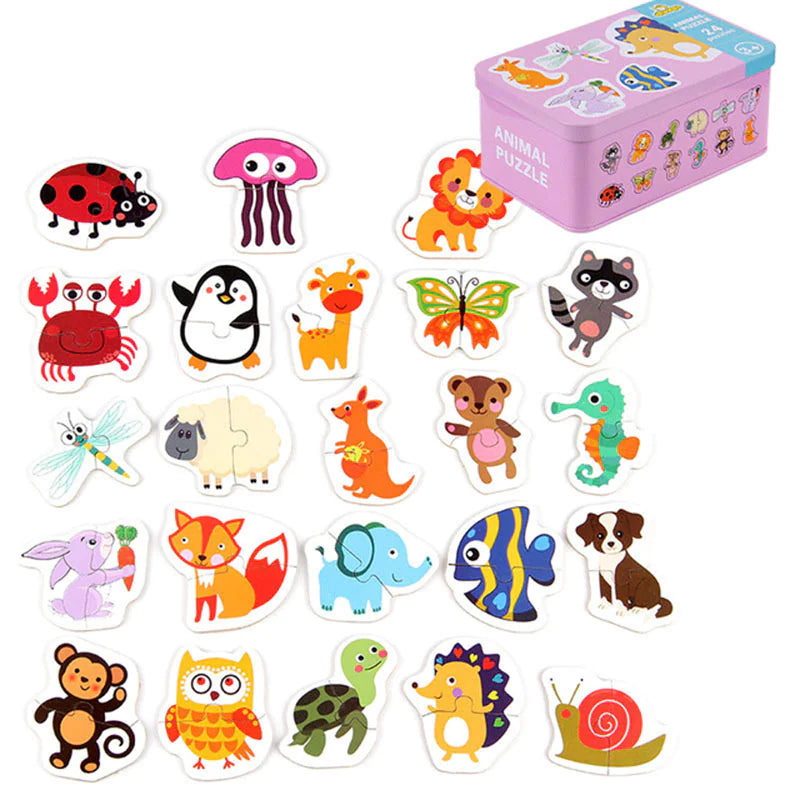 Kids Creative Tin Box Puzzle - Brightilo Educational & Fun Jigsaw Set