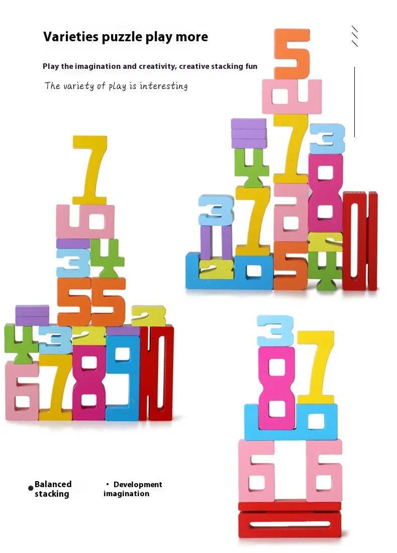 Wooden Digital Building Blocks - Brightilo Fun & Educational Learning Set