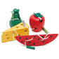 Montessori Wooden Threading Puzzle - Brightilo Watermelon & Cheese Toy